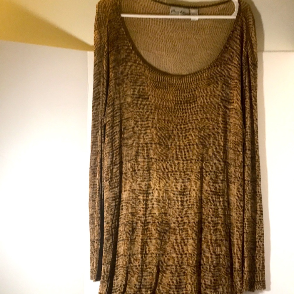 Chicoโs dress size 3 long sleeves animal print private edition maxi